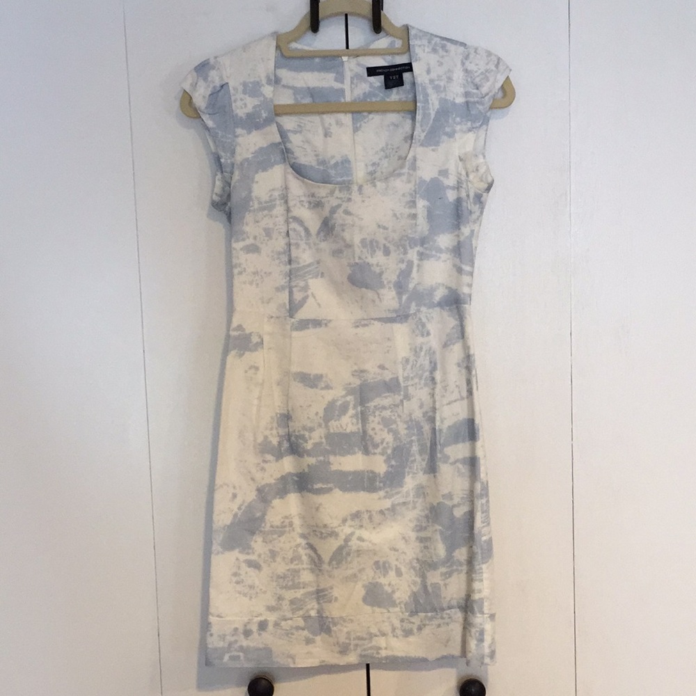 Classic White/Blue Midi Dress
